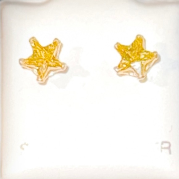⭐️ NWT! Sterling Silver Yellow Stars Stud Earrings - Picture 2 of 3